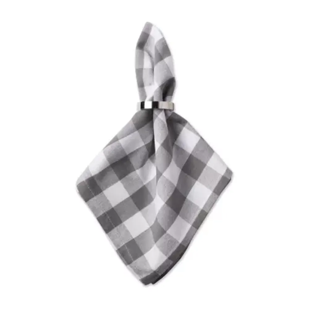 Design Imports Gray/White Checkers 6-pc. Napkins
