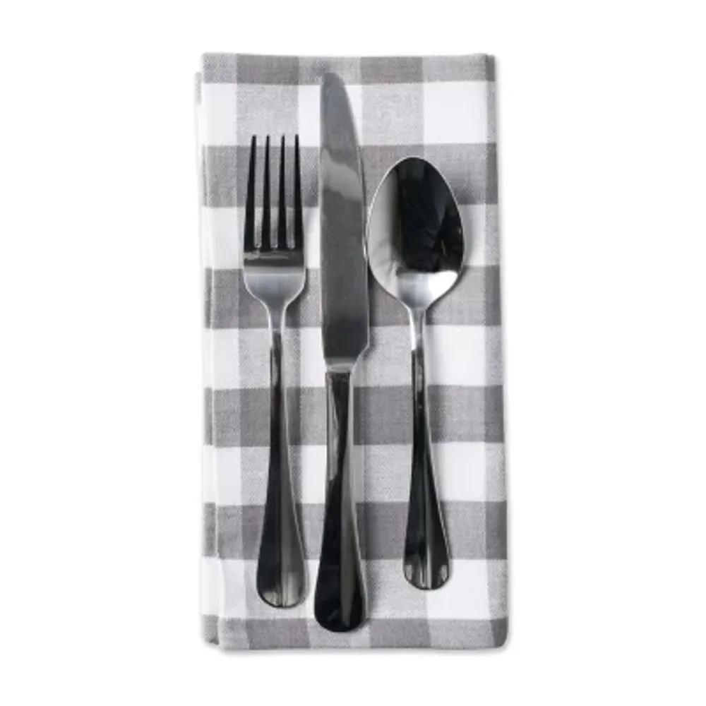 Design Imports Gray/White Checkers 6-pc. Napkins