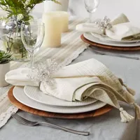 Design Imports Natural Stripe With Tassel 6-pc. Napkins