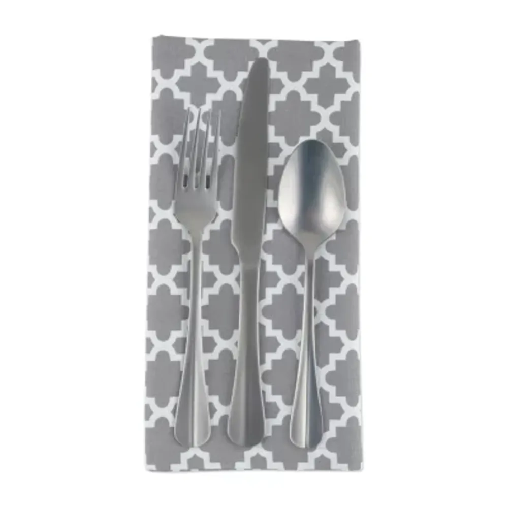 Design Imports Gray Lattice 6-pc. Napkins