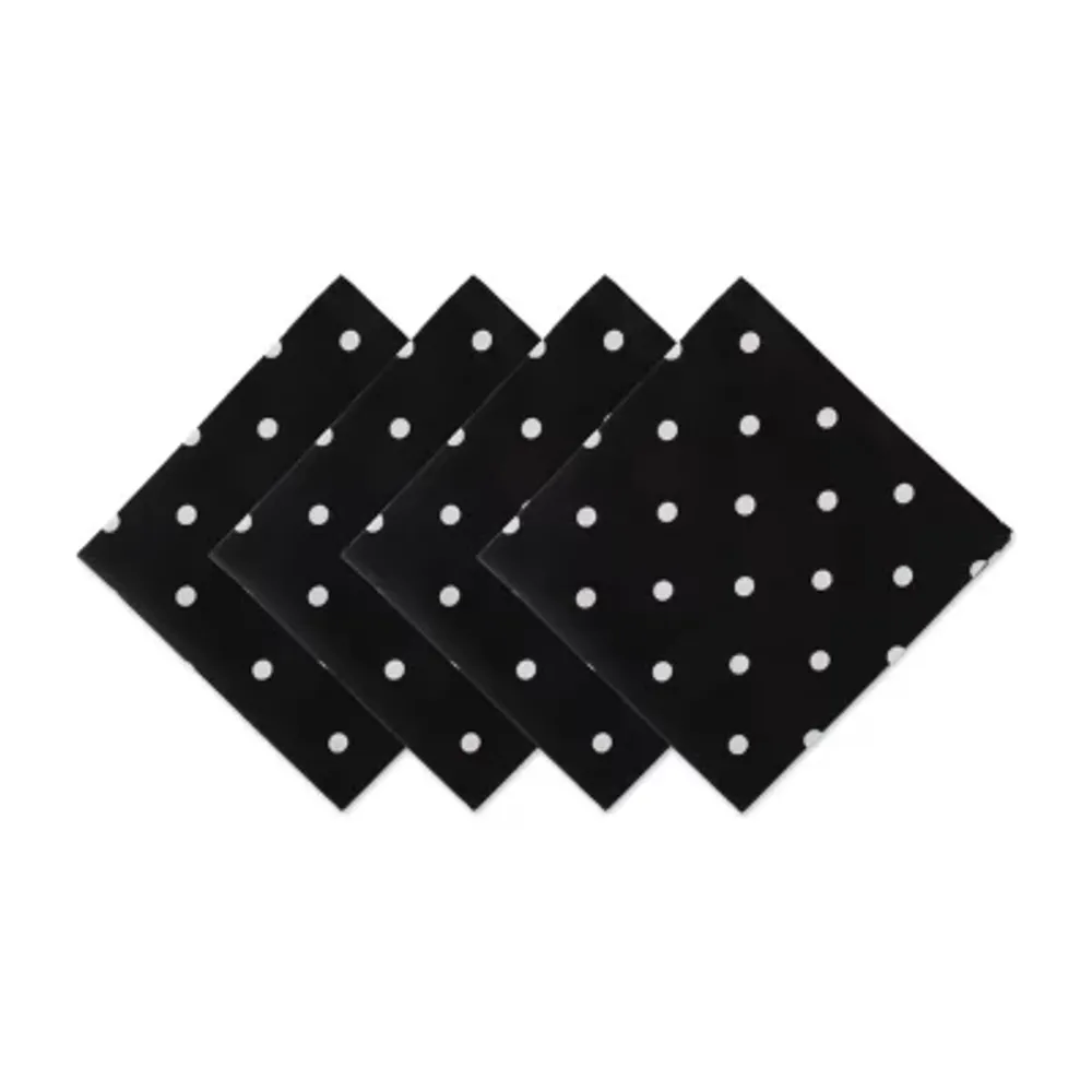 Design Imports Black/White Polka Dot 4-pc. Napkins