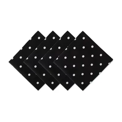 Design Imports Black/White Polka Dot 4-pc. Napkins