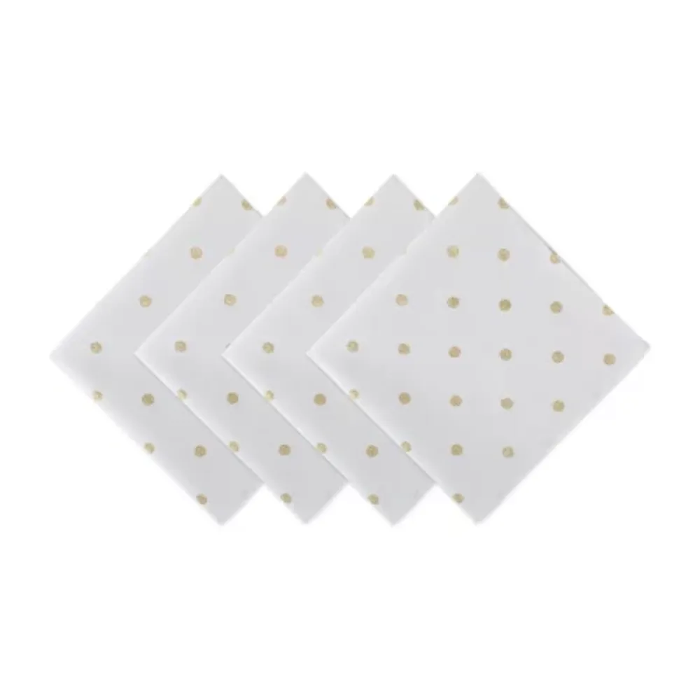 Design Imports Metallic White/Gold Polka Dot 4-pc. Napkins