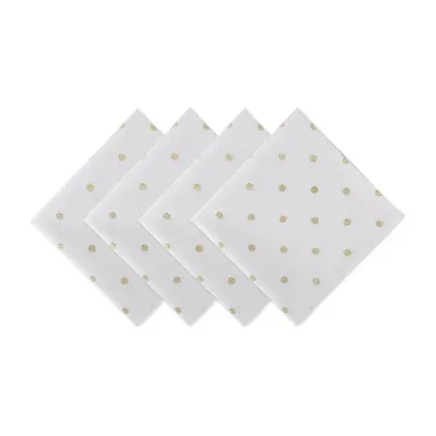 Design Imports Metallic White/Gold Polka Dot 4-pc. Napkins