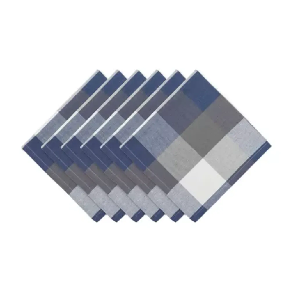 Design Imports French Blue Tri Color Check 6-pc. Napkins