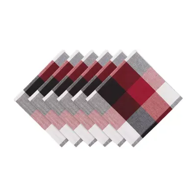 Design Imports Cardinal Red Tri Color Check 6-pc. Napkins