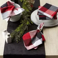 Design Imports Cardinal Red Tri Color Check 6-pc. Napkins