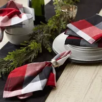 Design Imports Cardinal Red Tri Color Check 6-pc. Napkins