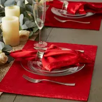 Design Imports Red Velvet Trimmed 4-pc. Napkins