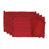 Design Imports Tango Red Fringe 8-pc. Placemats & Napkin Set