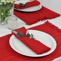 Design Imports Tango Red Fringe 8-pc. Placemats & Napkin Set