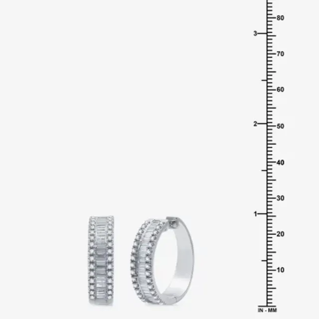 FINE JEWELRY 2 CT. T.W. Lab Grown White Diamond 10K White Gold 24.2mm Hoop  Earrings | Green Tree Mall