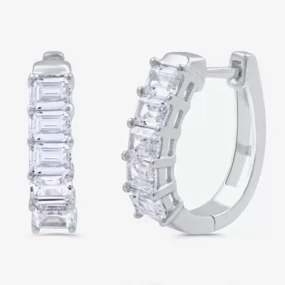 (H-I / I1) 2 CT. T.W. Lab Grown White Diamond 10K or 14K Yellow Gold 17.5mm Hoop Earrings