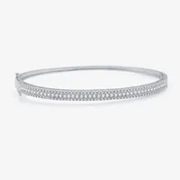 H-I / I1) 1 1/4 CT. T.W. Lab Grown White Diamond 10K White Gold Bangle Bracelet