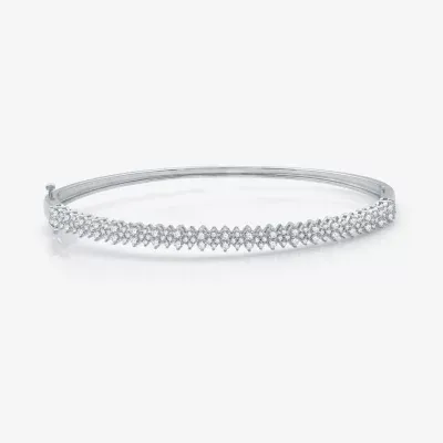 H-I / I1) 1 1/4 CT. T.W. Lab Grown White Diamond 10K White Gold Bangle Bracelet
