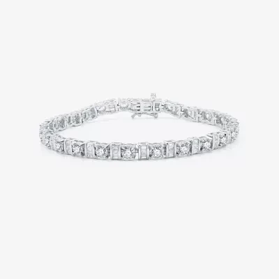 4 CT. T.W. Natural White Diamond 10K White Gold 7.5 Inch Tennis Bracelet