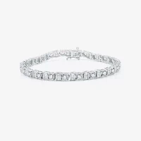 4 CT. T.W. Natural White Diamond 10K White Gold 7.5 Inch Tennis Bracelet