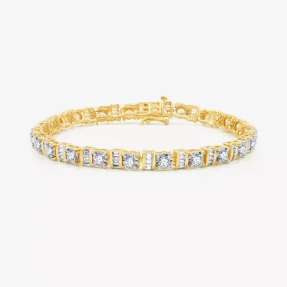 4 CT. T.W. Natural White Diamond 10K Gold 7.5 Inch Tennis Bracelet