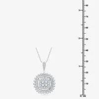 (H-I / I1) Womens 2 CT. T.W. Lab Grown White Diamond 10K White Gold Cushion Pendant Necklace