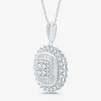 (H-I / I1) Womens 2 CT. T.W. Lab Grown White Diamond 10K White Gold Cushion Pendant Necklace