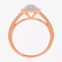 Signature By Modern Bride Womens 1 CT. T.W. Natural White Diamond 10K Rose Gold Side Stone Halo Bridal Set