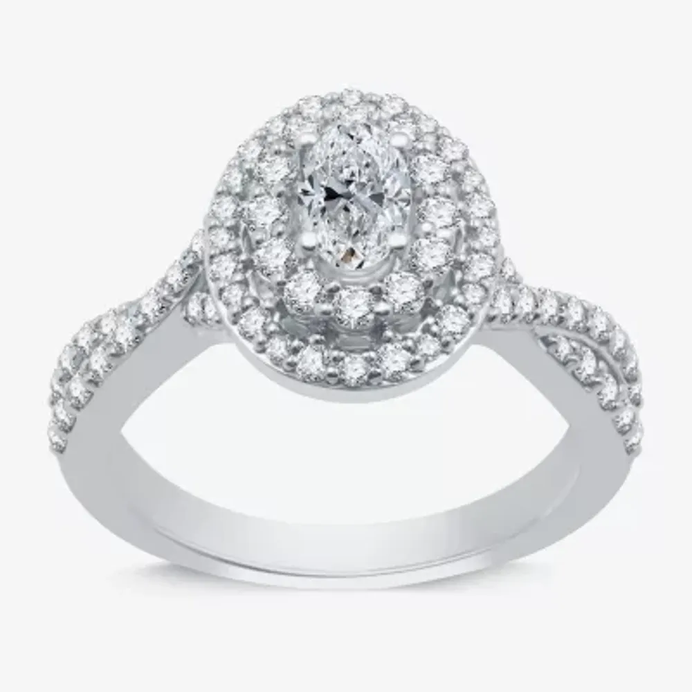 FINE JEWELRY Diamond Blossom Womens 1/4 CT. T.W. Mined White 10K Gold Halo  Cocktail Ring | Dulles Town Center