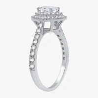 Signature By Modern Bride (H-I / I1) Womens 1 CT. T.W. Lab Grown White Diamond 10K Gold Pear Side Stone Halo Engagement Ring