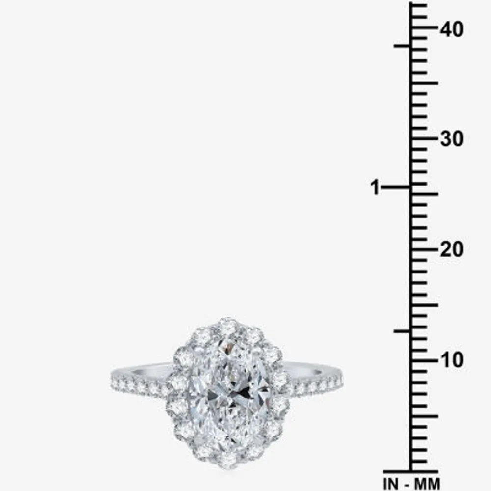 4 CT. T.W. Diamond Pear Shape Side Stone Halo Engagement Ring in 10K or 14K  White Gold - JCPenney