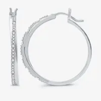 (H-I / I1) 1/4 CT. T.W. Lab Grown White Diamond Sterling Silver 28mm Hoop Earrings