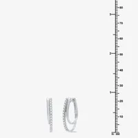 (H-I / I1) 1/2 CT. T.W. Lab Grown White Diamond Sterling Silver 22.8mm Hoop Earrings