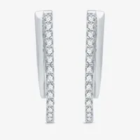 (H-I / I1) 1/2 CT. T.W. Lab Grown White Diamond Sterling Silver 22.8mm Hoop Earrings