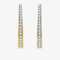 1/2 CT. T.W. Natural White Diamond Sterling Silver or 14K Gold Over Silver 24mm Hoop Earrings