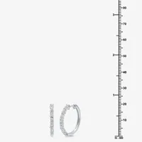 1/4 CT. T.W. Mined White Diamond Sterling Silver 19.9mm Hoop Earrings