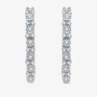 1/4 CT. T.W. Natural White Diamond Sterling Silver 19.9mm Hoop Earrings