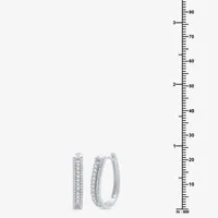 3/4 CT. T.W. Natural White Diamond Sterling Silver 23.1mm Hoop Earrings