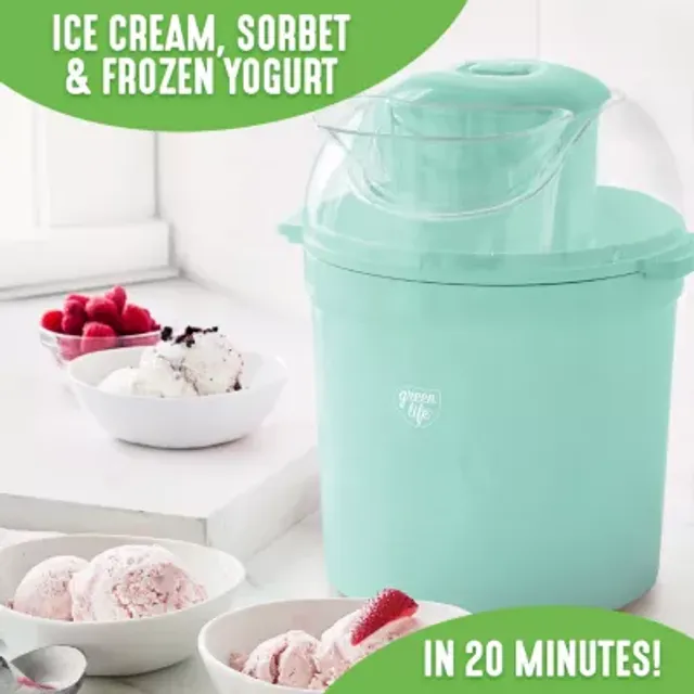 Euro Cuisine Automatic Ice Cream, Gelato, Sorbet & Frozen Yogurt Maker, Green