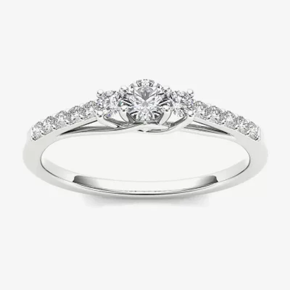 1/ CT.T.W. Natural Diamond 10K Gold 3-Stone Engagement Ring