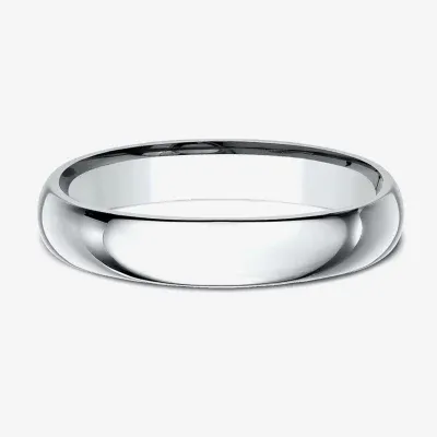 Womens 10K White Gold 4MM Comfort-Fit Wedding Band