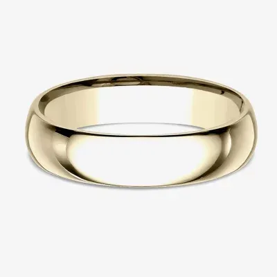 Mens 10K Yellow Gold 5MM Comfort-Fit Wedding Band