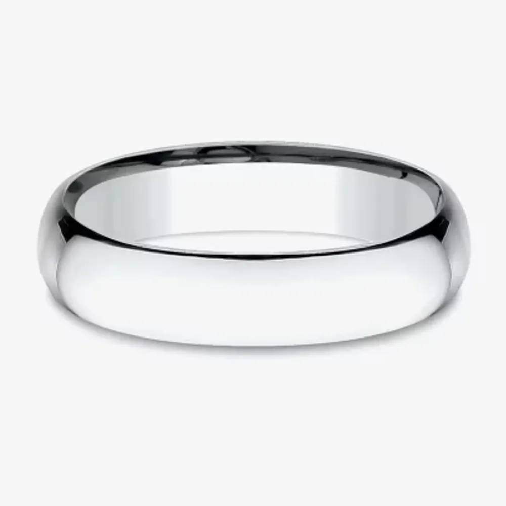 Mens 14K White Gold 5MM Light Comfort-Fit Wedding Band