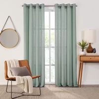 Fieldcrest Arden Solid Cotton Sheer Grommet Top Single Curtain Panel