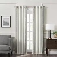 Fieldcrest Heritage Border Leaf Energy Saving 100% Blackout Grommet Top Single Curtain Panel