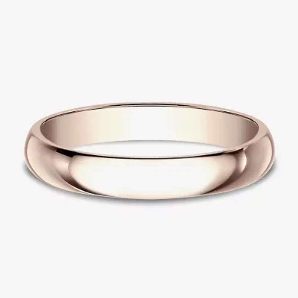 Womens 3mm 14K Rose Gold Wedding Band