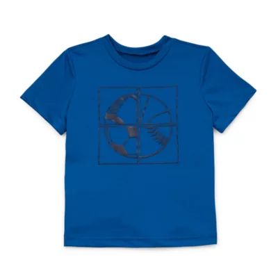 Okie Dokie Toddler & Little Boys Moisture Wicking Crew Neck Short Sleeve T-Shirt