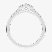 G-H / Si1-Si2) Womens 1/3 CT. T.W. Lab Grown White Diamond Sterling Silver Side Stone 3-Stone Promise Ring