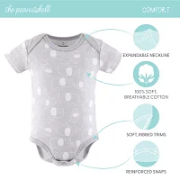 The Peanutshell Elephant Brights Baby Unisex 7-pc. Round Neck Short Sleeve Bodysuit