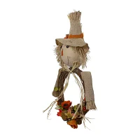 Northlight 20in Tan And Orange Fall Harvest Scarecrow Wreath