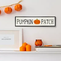 Northlight 31.5in Black And Orange Pumpkin Patch Autumn Metal Wall Art