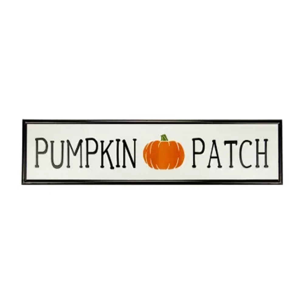 Northlight 31.5in Black And Orange Pumpkin Patch Autumn Metal Wall Art