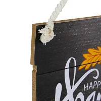 Northlight 15in Wooden Happy Thanksgiving Hanging Wall Sign